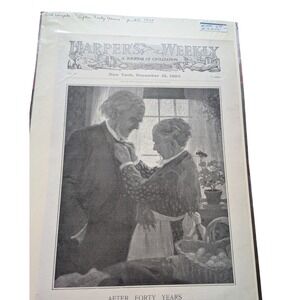 1909 Harpers Weekly After Forty Years Sarah K Smith Antique Print Illustration